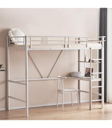 ハイベッド　ロフトベッド　コンセント付き Amazon｜HDKHTWL ロフトベッド 机付き パイプベッド シングル